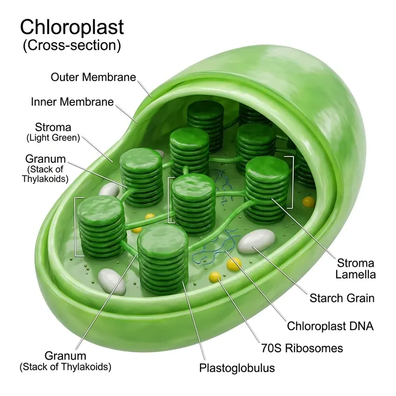 3D Chloroplast Structure Diagram
