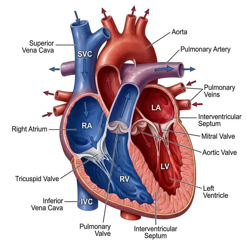 3D Human Heart Anatomical Section