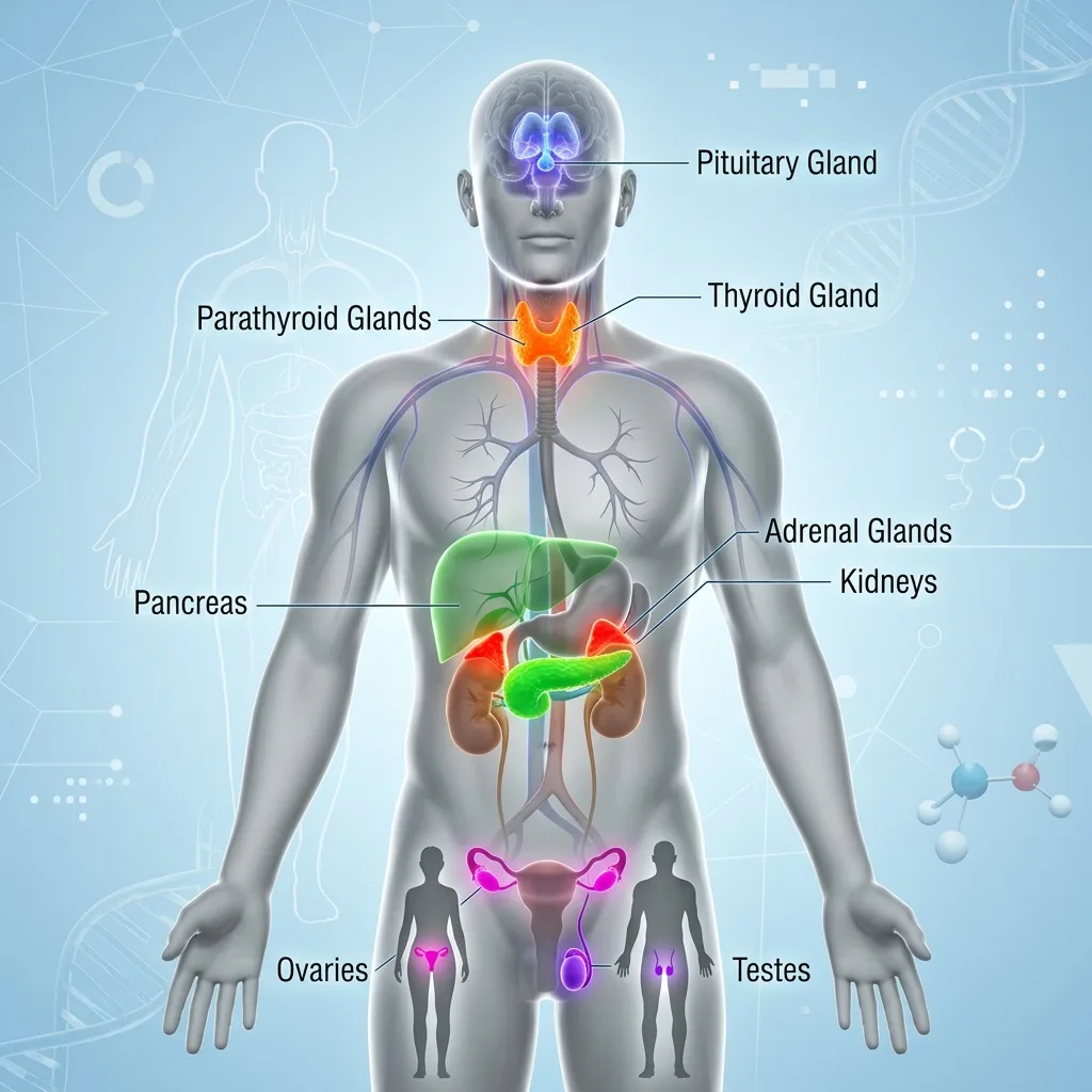 3D Human Endocrine Glands anatomy map