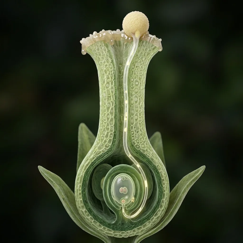 3D Pollen Germination on Stigma Model