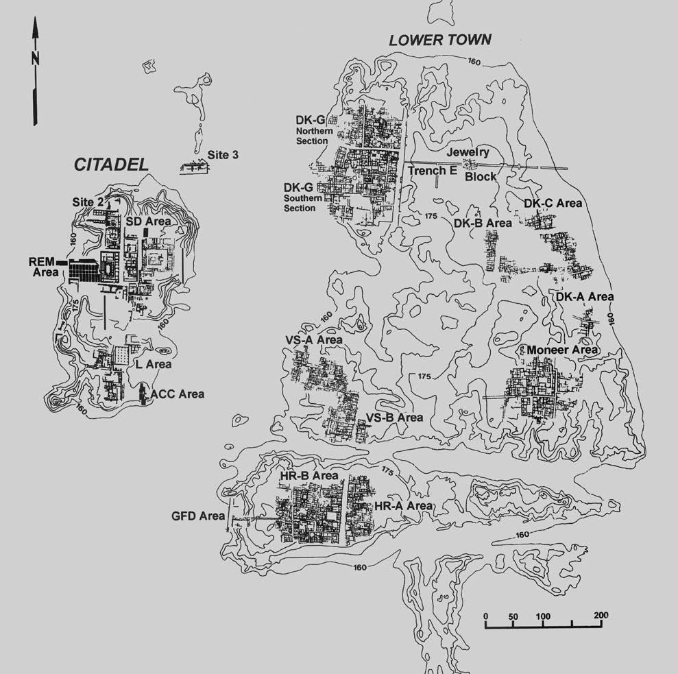 NCERT layout drawing of Mohenjodaro showing Citadel and Lower Town