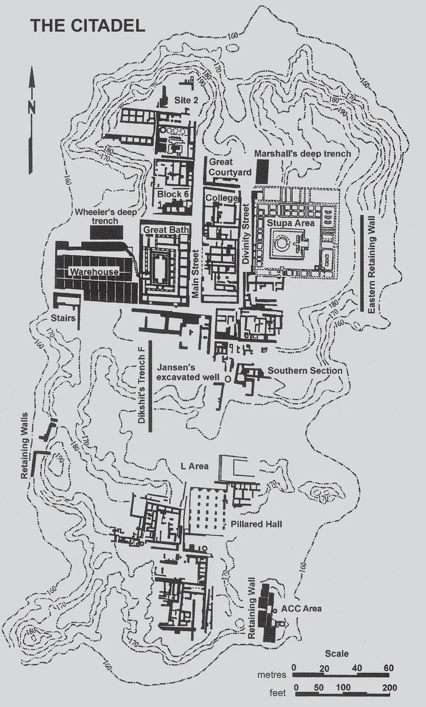 Archaeological plan of the Citadel at Mohenjodaro