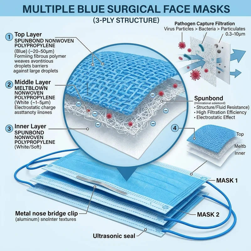 Collection of surgical face masks