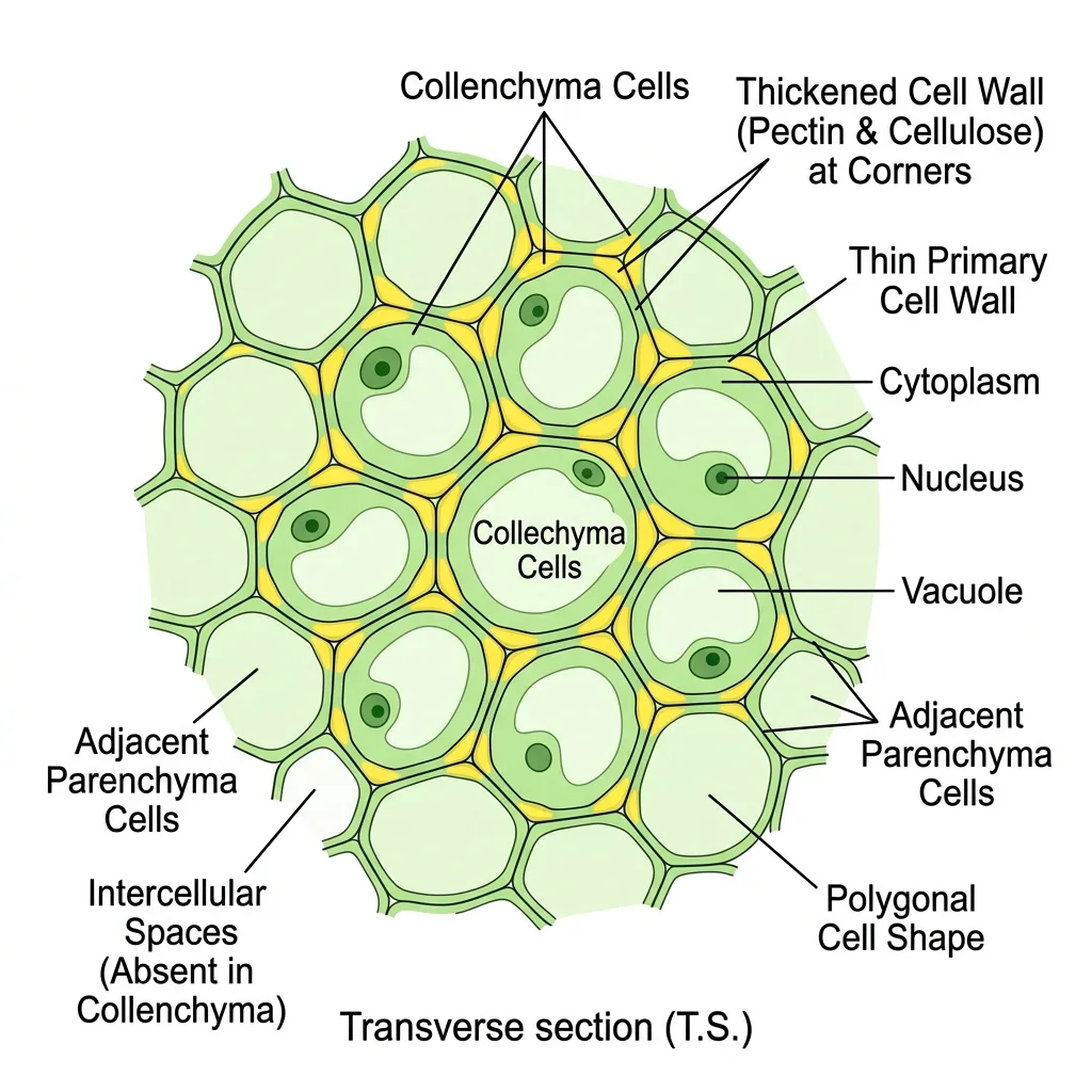 Collenchyma tissue cells