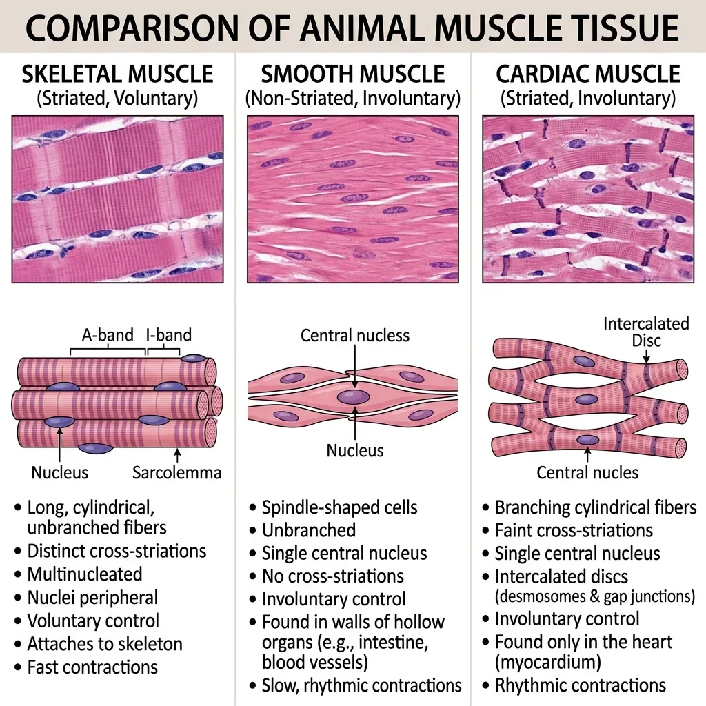 Muscle tissues comparison