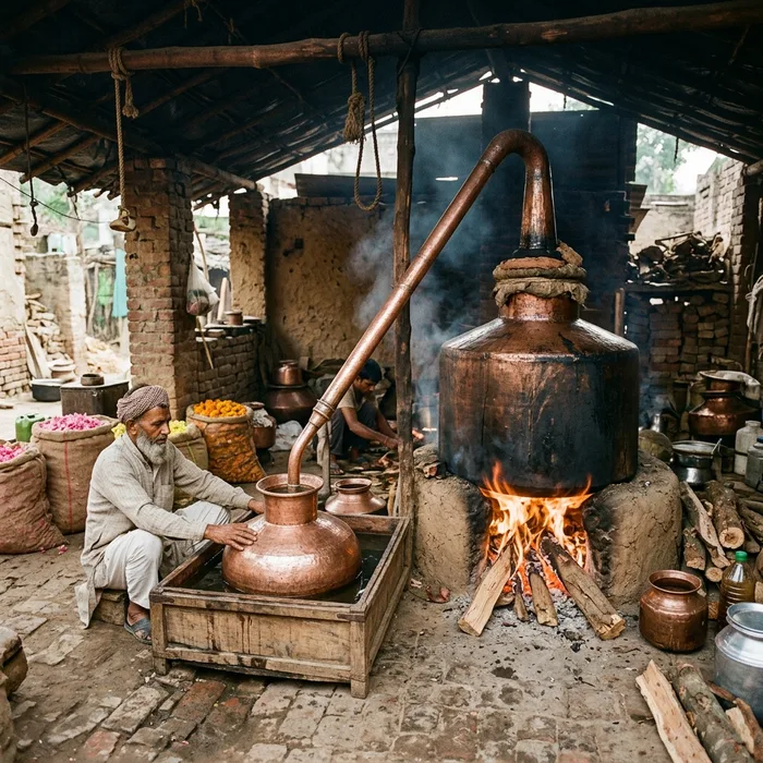Kannauj Deg-Bhapka distillation setup