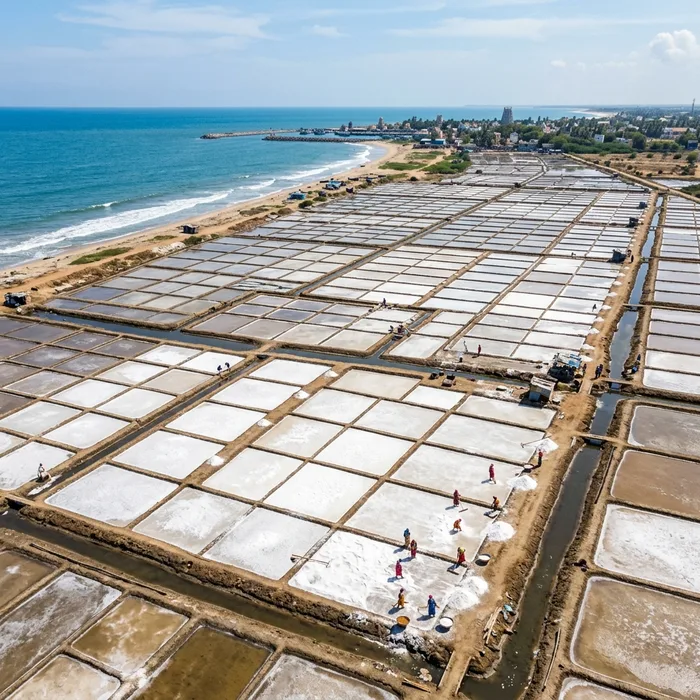 Salt pans in India