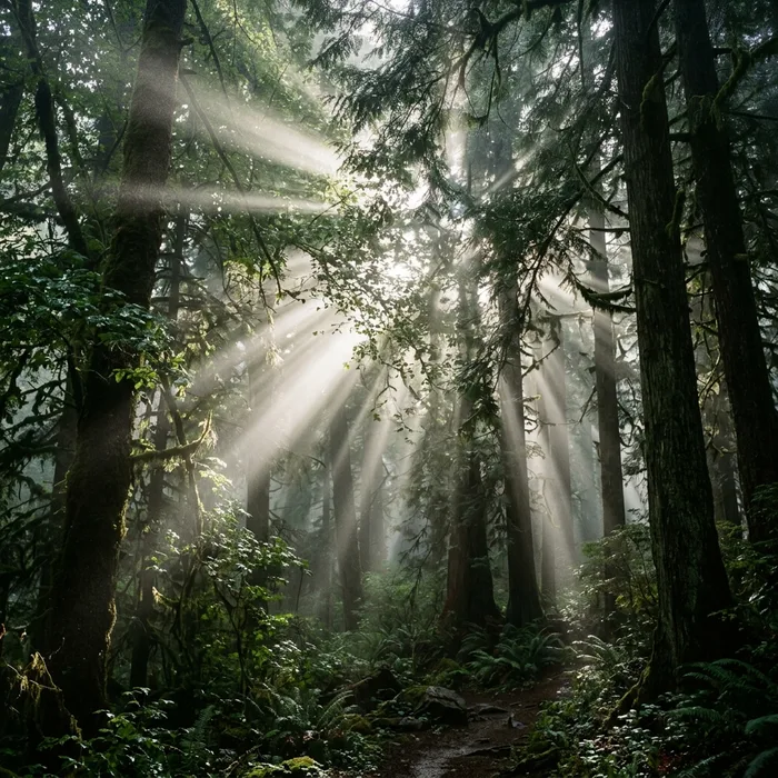 Tyndall effect in a forest