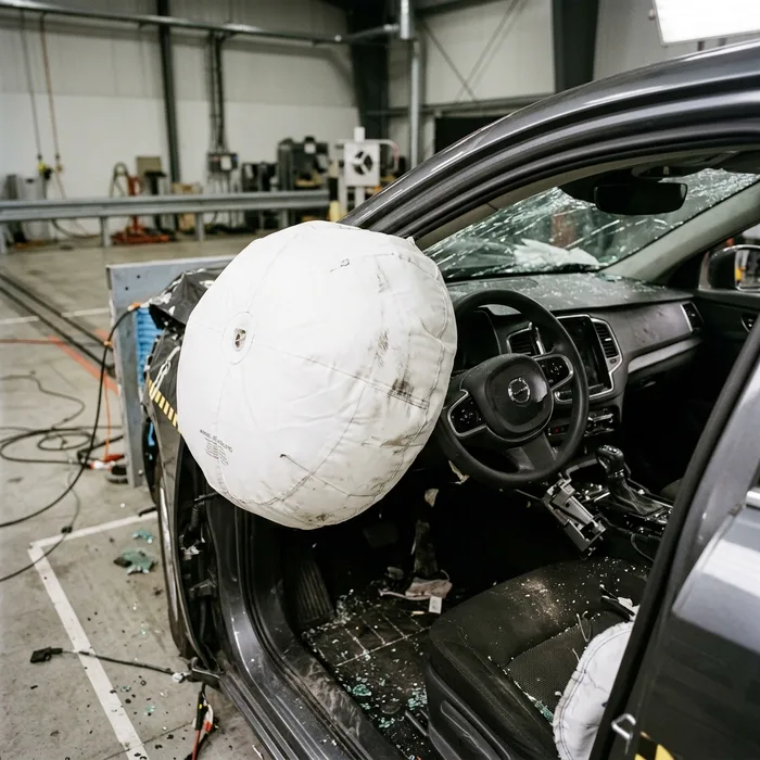 Deployed car airbag