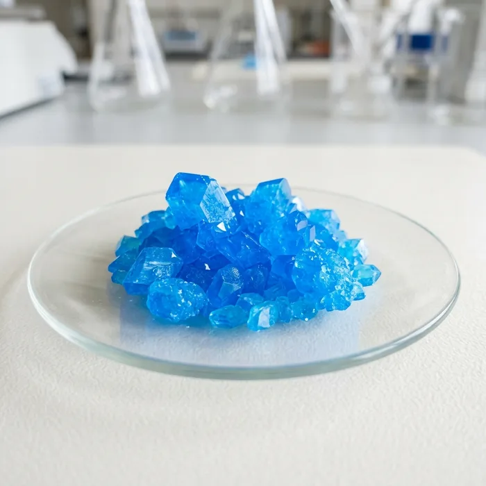 Copper sulfate crystals