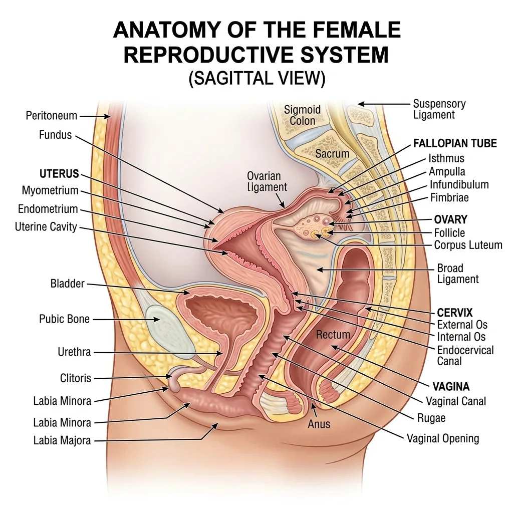3D Female Reproductive System illustration