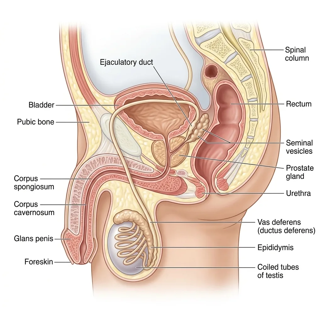 3D Male Reproductive System illustration