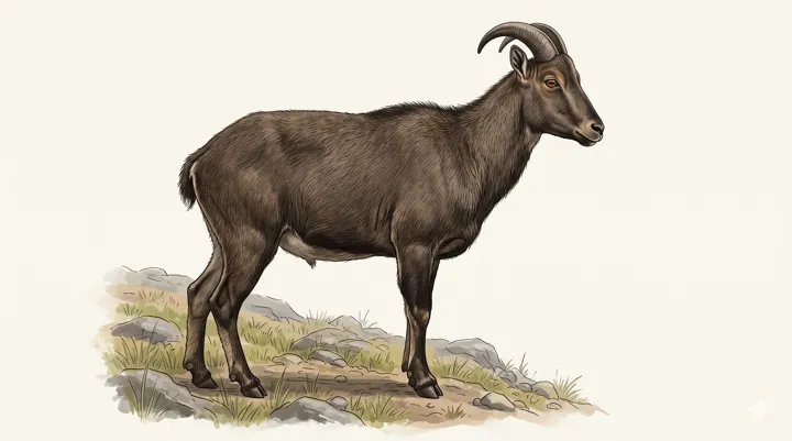 Nilgiri tahr, a wild mountain goat
